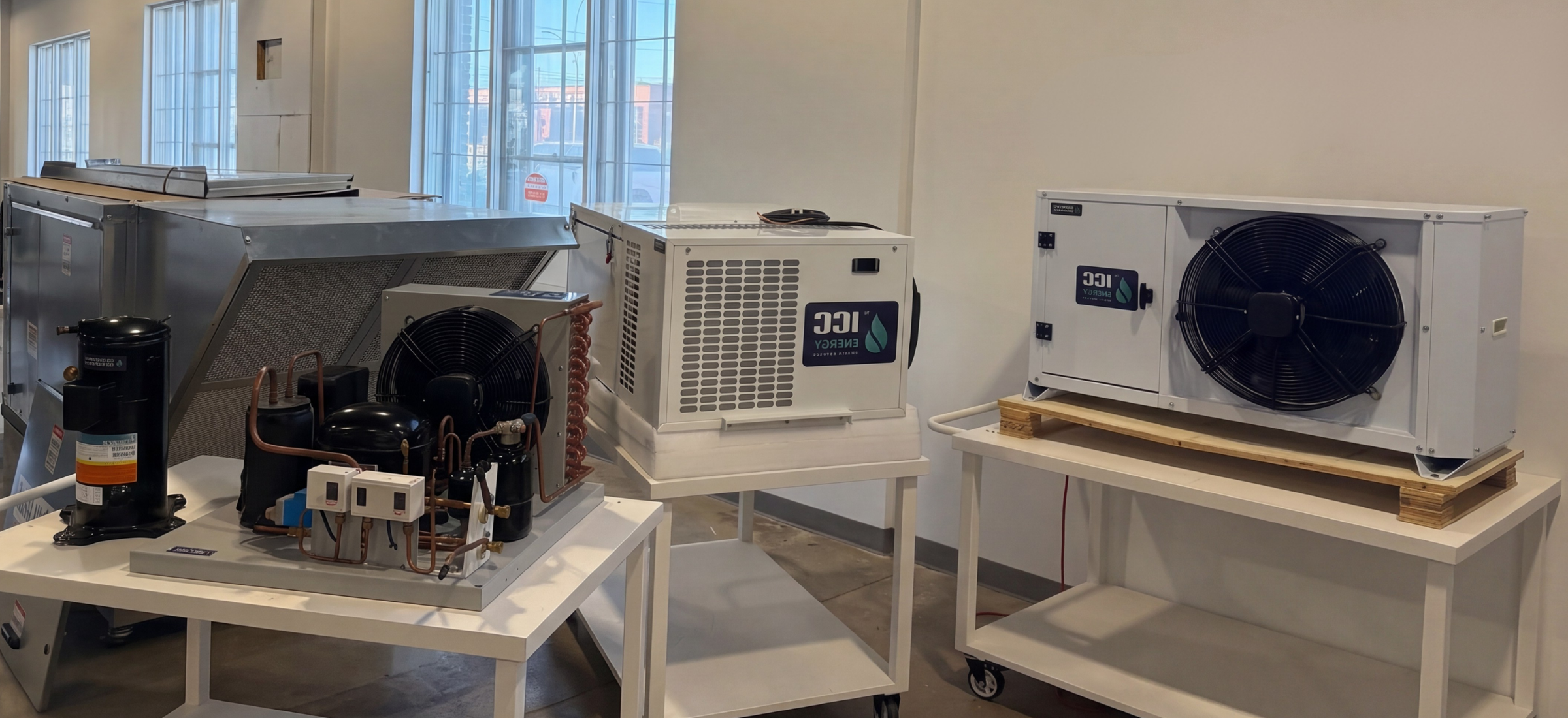 ICC Energy walk-in refrigeration equipment — condensing units and evaporators stocked in Alberta